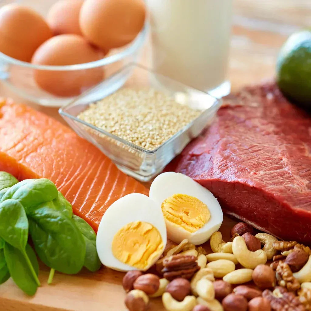 Assortment of high-protein foods