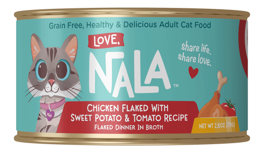 Chicken Flaked With Sweet Potato & Tomato Recipe Dinner In Broth Adult Cat Food, 2.8-oz, Case of 12