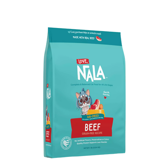 Beef Grain Free Recipe Air-Dried Adult Cat Food 1lb bag
