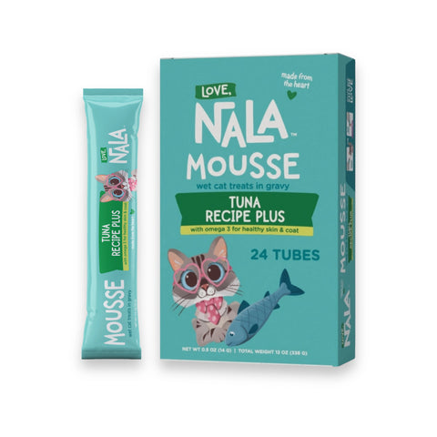 Tuna Mousse Plus 24 pack on a clean background